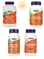 Набор для похудения и избавления тяги к сладкому, Нау Фудс (NOW Foods Set for weight loss and eliminating sugar cravings), 4 биодобавки