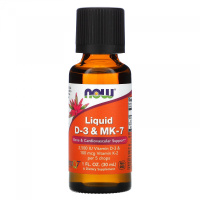 Жидкий Витамин Д3 2500 МЕ + К-2 МК-7 100 мкг (Vitamin D3 + K2 MK-7 Liquid), Now Foods, 30 мл