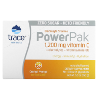 Электролит для повышения выносливости (ELECTROLYTE STAMINA POWERPAK) апельсин и манго, Trace Minerals, 30 пакетиков по 5 г