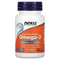 Омега-3 Нау Фудс (Omega-3 Now Foods), Молекулярная дистилляция - 30 капсул