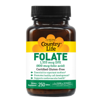 Фолиевая кислота (Folic Acid) 800 mcg , Country Life, 250 таблеток для рассасывания