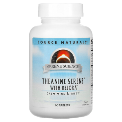L-Теанин с Релорой (Theanine Serene with Relora), Source Naturals, 60 таблеток